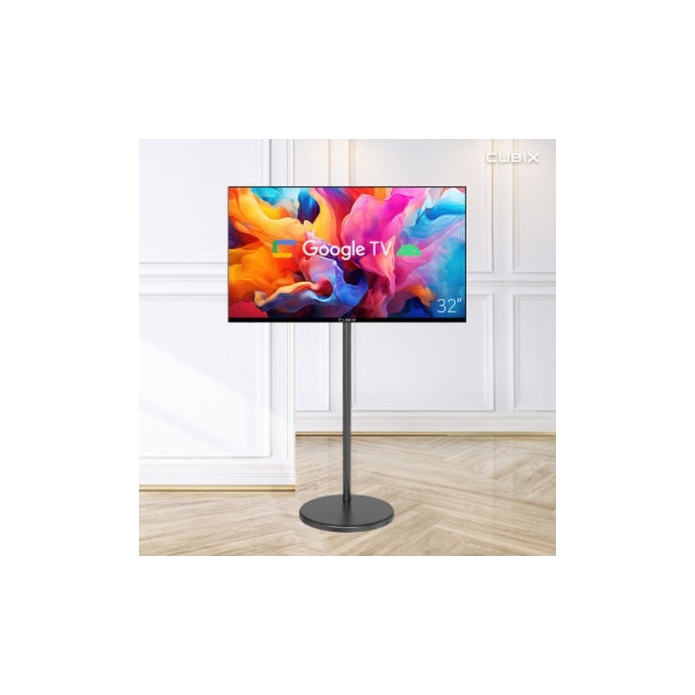 무빙큐빅스 스마트 32인치 삼탠바이미 (리치 블랙) 스탠딩 이동식 TV 삼텐바이미 중소바이미
